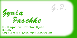 gyula paschke business card